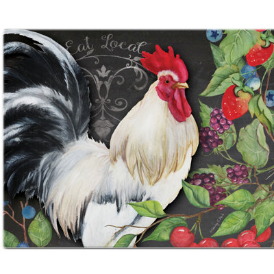 CounterArt Glass Rooster Cutting Board