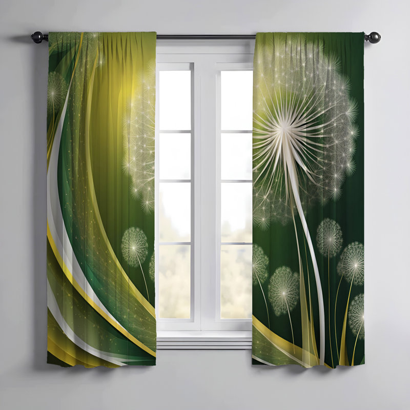 Paire de rideaux semi-transparents en polyester Dorri, L 56 po x L 78 po