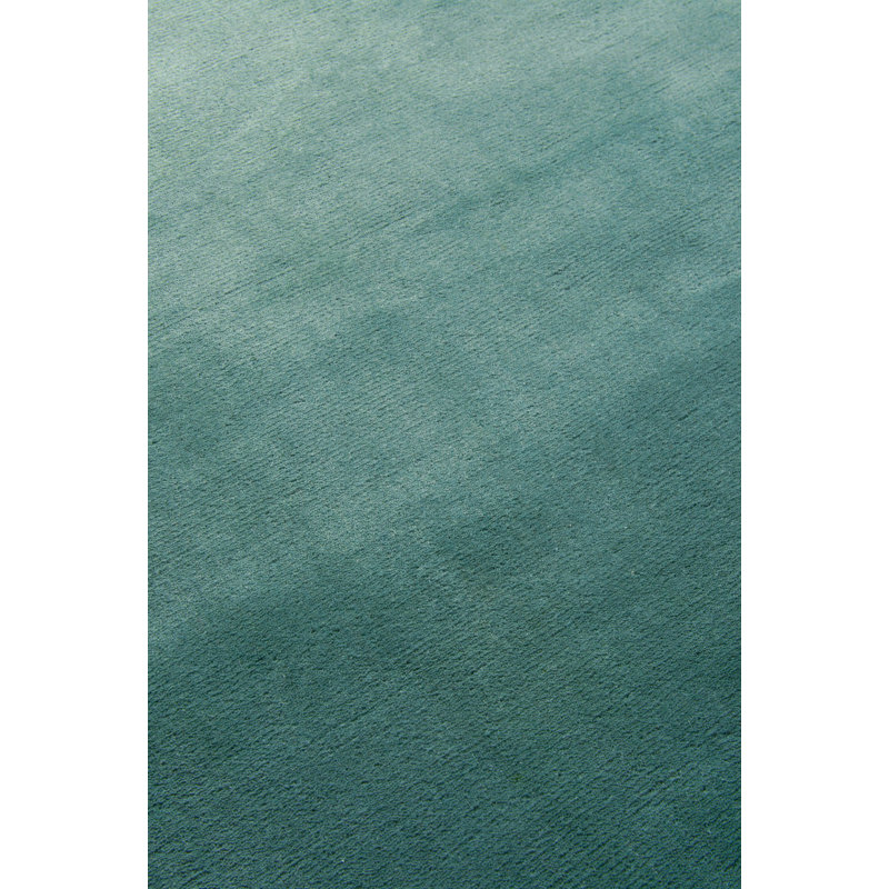 Farrow & Ball Leighton Teal Silk Border Area Rug, Rectangle 7' x 10'