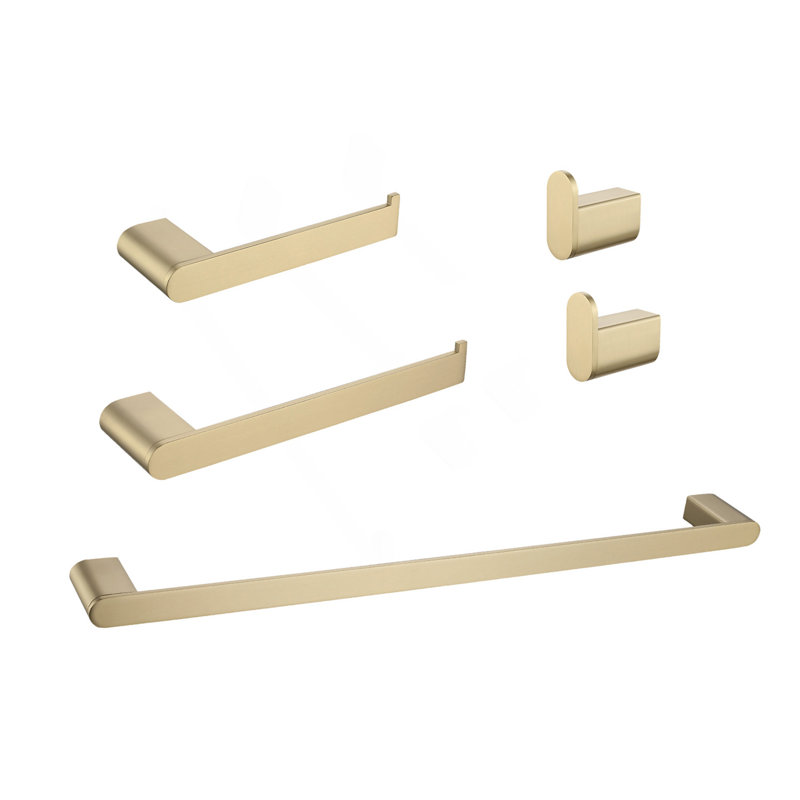 Ensemble de quincaillerie de salle de bain 5 pièces, Or brossé