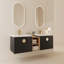 Meuble-lavabo double 59,6 po avec plateau en céramique 59,6 po