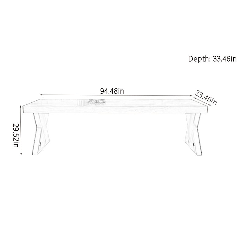 Pam, 29.52"H x 94.48"L x 33.46"W