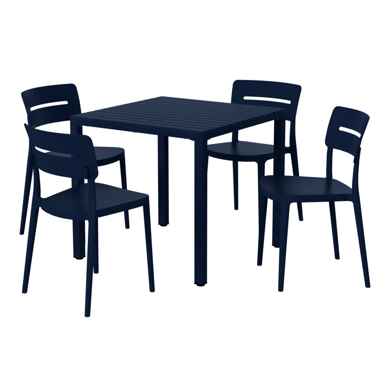 Ensemble repas carré pour 4 personnes, Navy