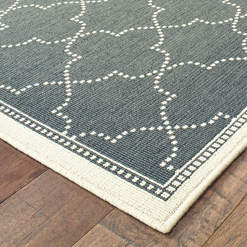 Tapis d'intérieur / extérieur en polypropylène tissé à la machine Anastasaos, Rectangle 3 pi 7 po x 5 pi 6 po