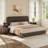3 Piece Upholstered Bedroom Set,Bed Frame With Set Of 2 Nightstands-550034159-550034153
