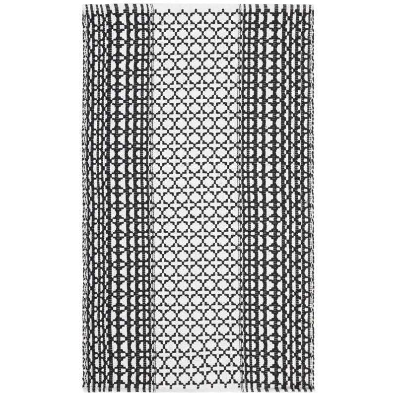 Zoltán Hand Woven Cotton Geometric Rug, Rectangle 3' x 5'