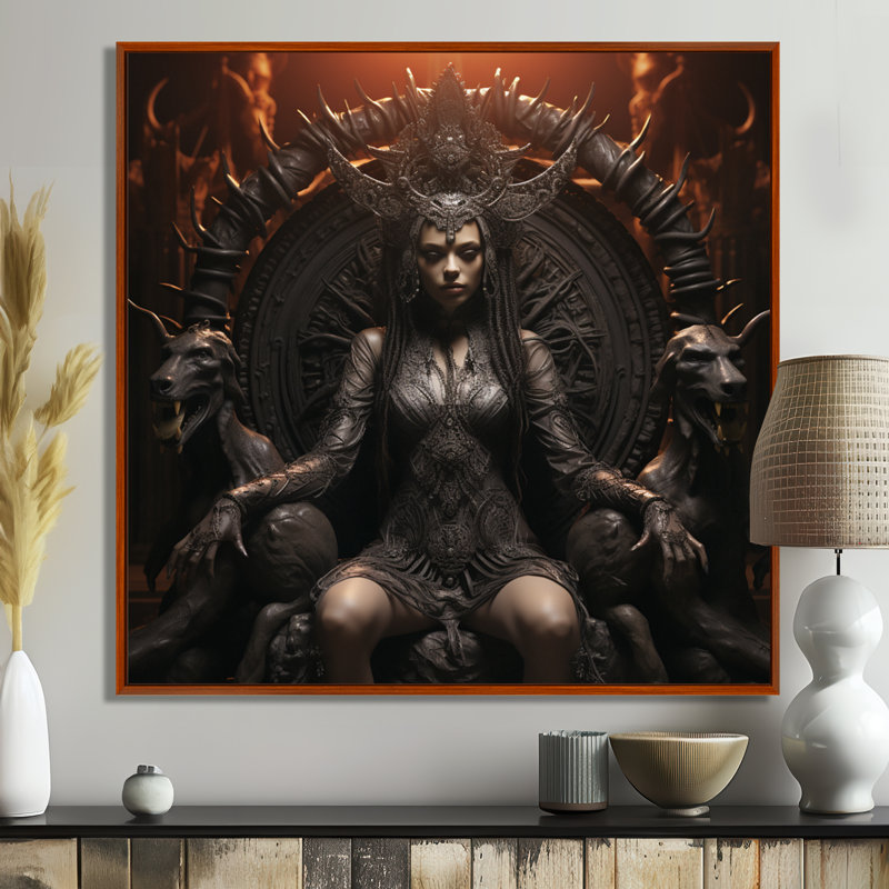 Beauté sereine sacrée contemplation - méditation, art mural, Cadre flottant brun, 30" H x 30" W