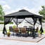 Pavillon de jardin double en métal avec toit-111128223-111128222