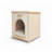 2-in-1 Dog Crate End Table Solid Wood Pet Furniture with Cushion for Small Dogs