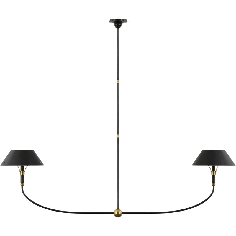 Thomas O'Brien Turlington XL Linear Chandelier, Bronze/Hand-Rubbed Antique Brass, Black