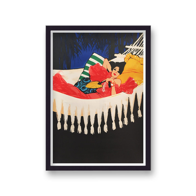 Rene Gruau Woman In A Hammock Vintage - Single Picture Frame Print