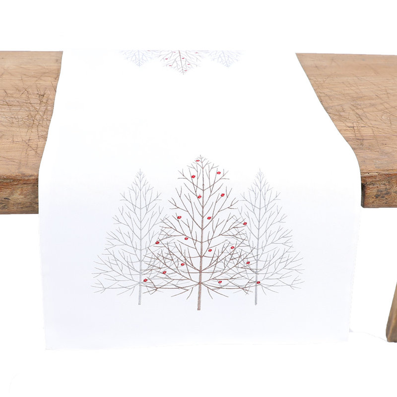 Chemin de table Jadiel, Blanc, L 36 po x l 16 po