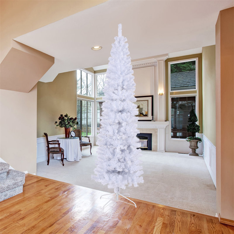 Mince arbre de Noël artificiel avec support en métal pliable