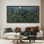 «Moon Night Wilderness Plants Relaxing Calm», impression sur toile encadrée surdimensionnée-111653565-111653564