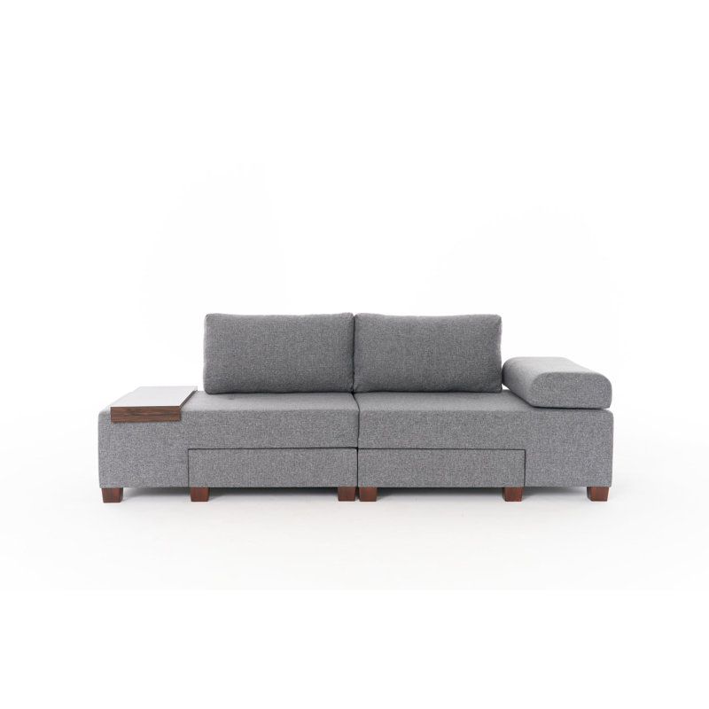 Stylish 3-Seat Sofa Bed, Grey Linen Fabric, 91.7 x 32.7 x 36.6 Inches | Durable Timber Frame, Easy Clean Material | Converts to Bed (59.1 x 74.8 Inches) | Comfortable Foam Seating, Perfect for Living Room & Guest Spaces