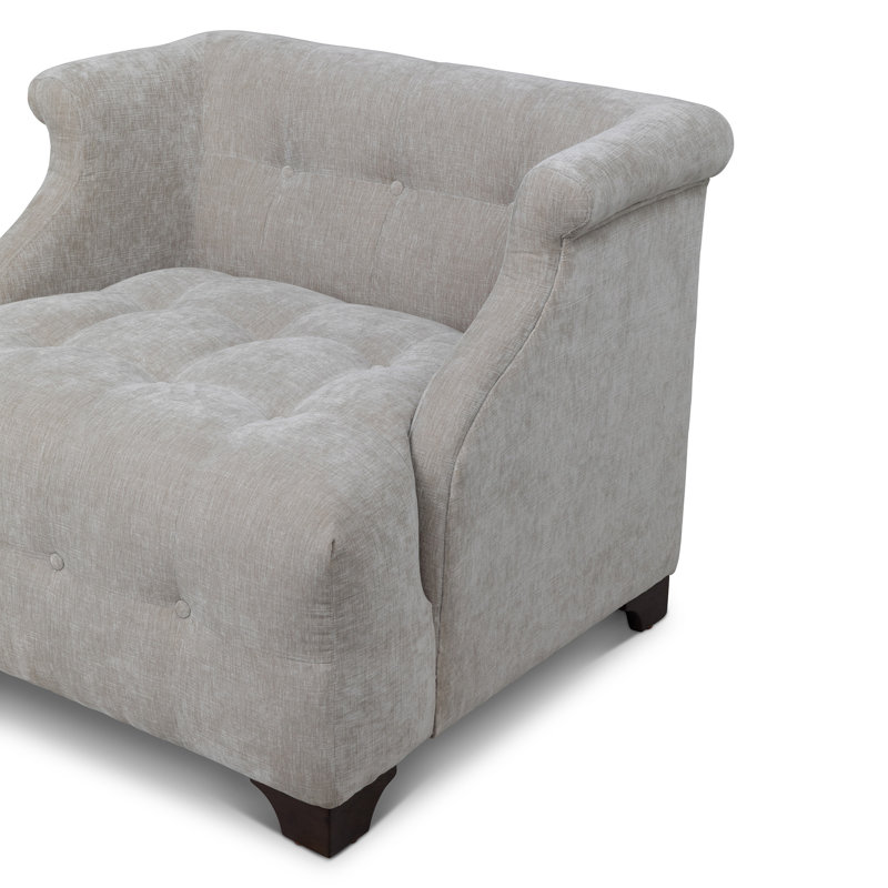 Scroll Arm Occasional Chair, Mocha, Putty