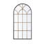 34X65.5" Arched Mirror With Black And Gold Design For Living Spaces, Making A Bold Statement Reflecting Elegance