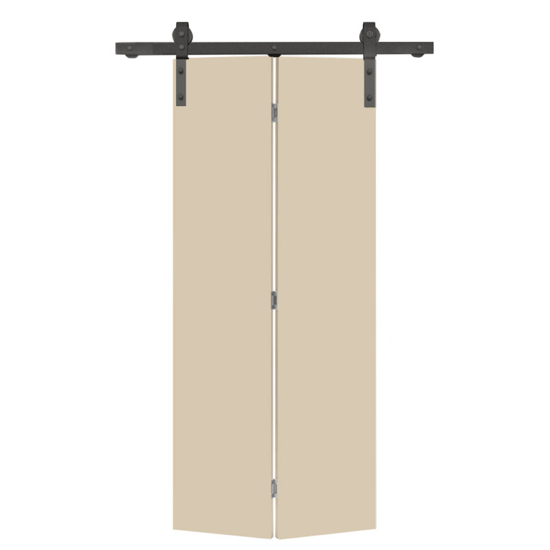 Porte pliante en bois manufacturé et métal, 24 po x 80 po, Beige