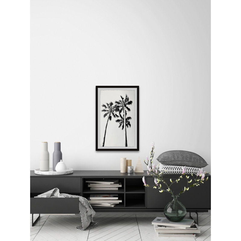 Black And White Palm Trees - Single Picture Frame Print, 30cm H x 20cm W x 3.81cm D