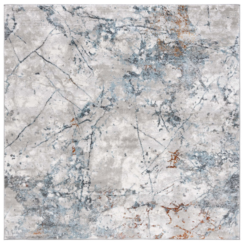 Milstein 500 Performance Abstract Rug, Square 6'7"