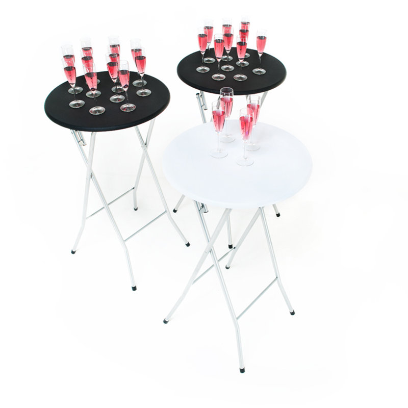 Salem Extendable Round Metal Base Dining Table, Black