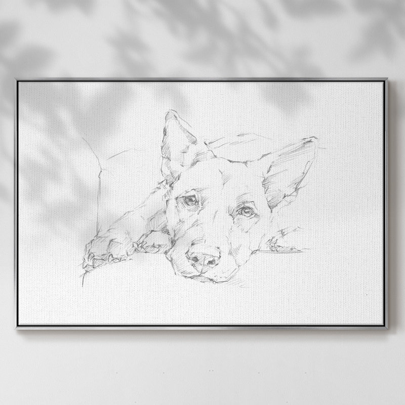 Lazy Dog IV, H 17 po x l 25 po x P 2 po, Argent