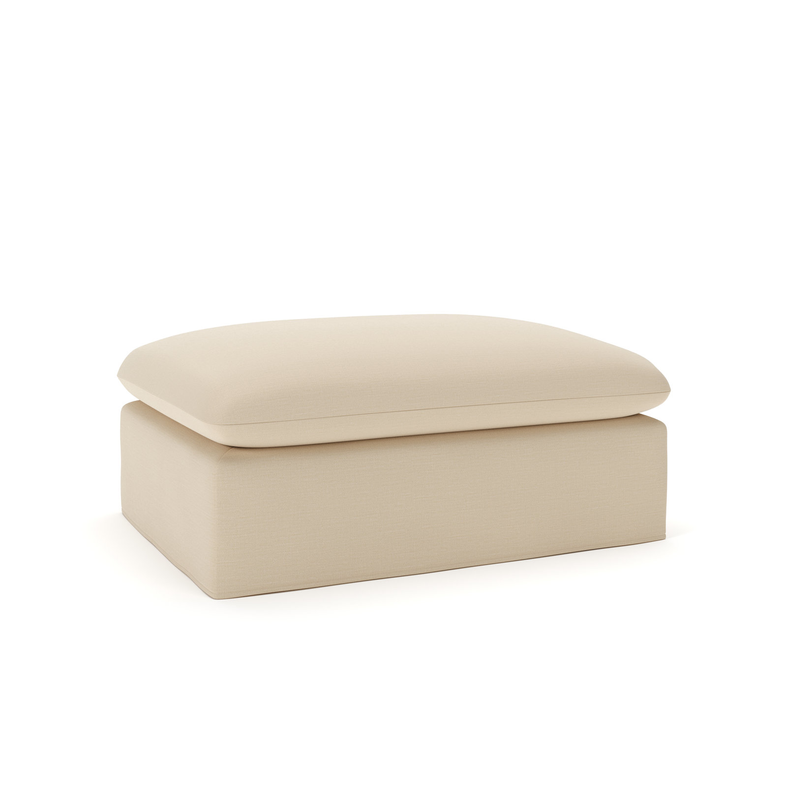 Luna 34" Ottoman, Canvas Flax Sunbrella® Canvas