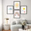 " Kids Sun Rainbow Clouds & Star Abstract Nature Illustrations Modern Decor " 4 - Pieces-101520220-101520223