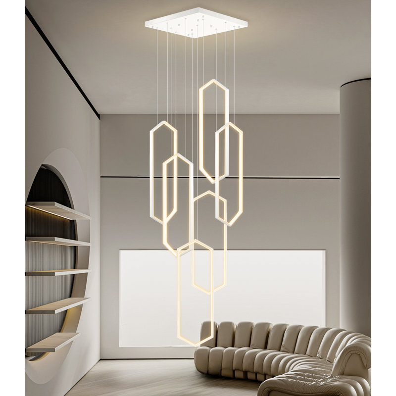3-ring Led Dimmable Chandelier White