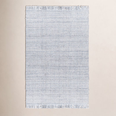 Viewcrest Hand-Woven Striped Light Gray Rug