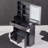 29.2" Small Size Left Drawer Desktop Vanity Table + Cushioned Stool, Large Sliding, Touch Control, Tri-Color Switching, Brightness Adjust LED Mirror, High Capacity Storage, Suitable For Small Space
