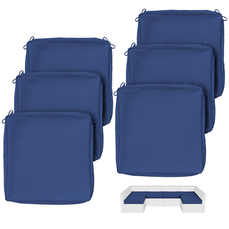 Housses de coussin d'extérieur 19 x 19 x 3 Housses de coussin de siège d'extérieur, housses seulement, Bleu