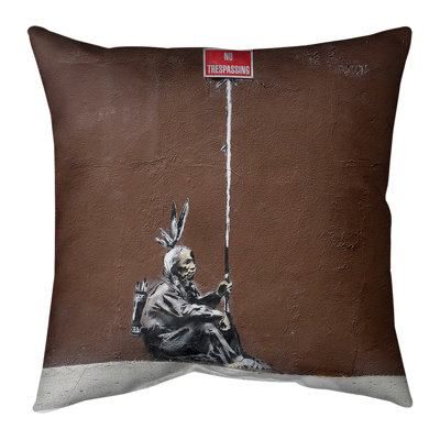 No Trespassing Tall Pillow Cover