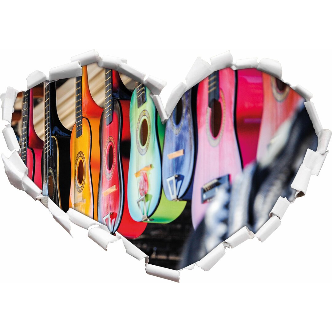 Wandtattoo Bunte Gitarren