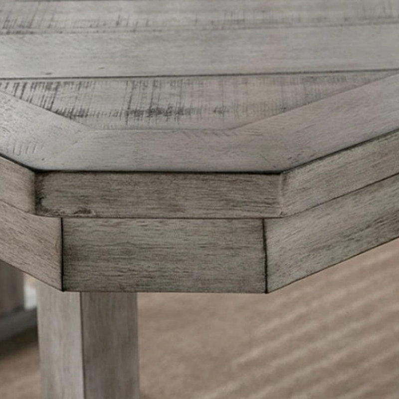 Gray Rectangular Solid Wood Dining table