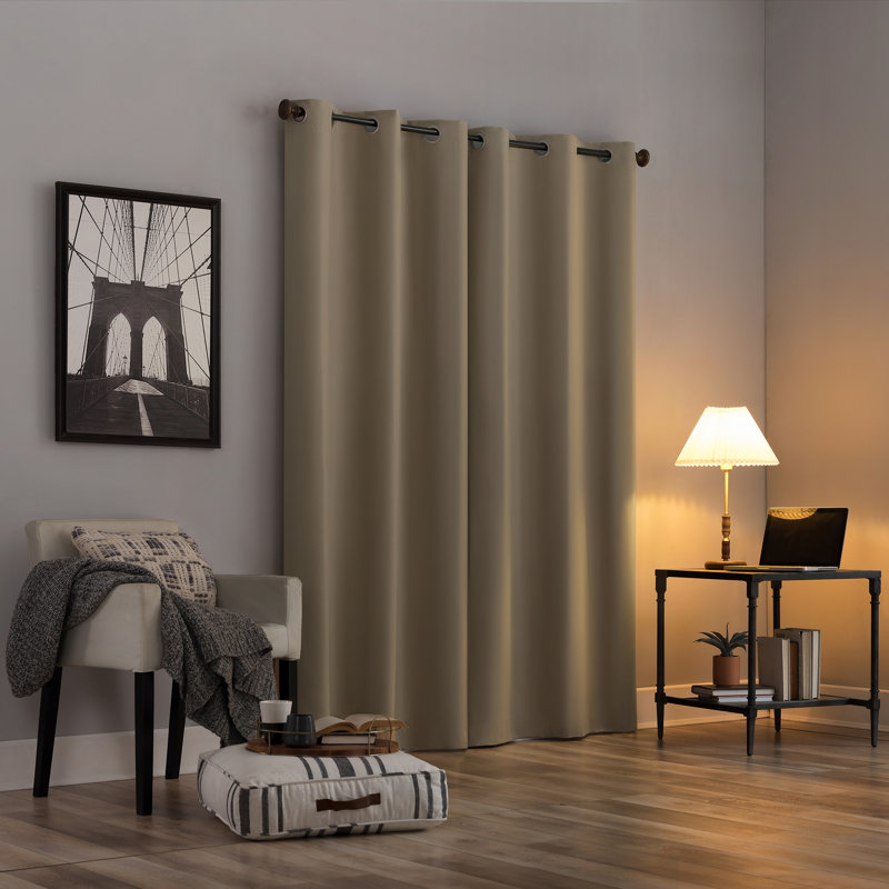 Thermal 100% Blackout Back Tab/Rod Pocket Curtain Panel - Basics by Wayfair™, 40" W x 84" L, Misty Blue