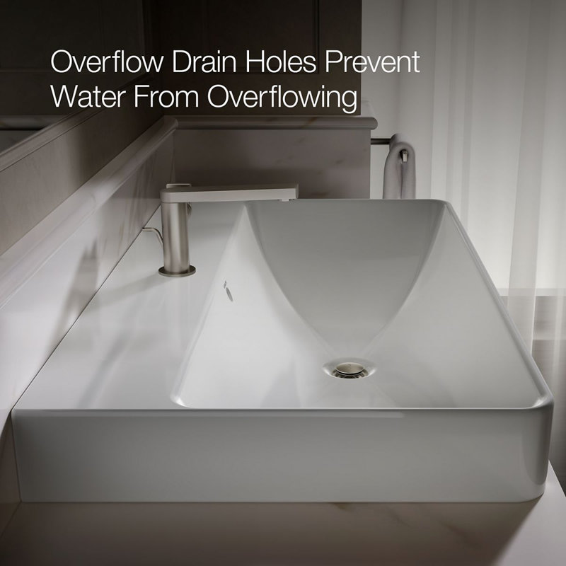 Vox® Rectangle Vessel Bathroom Sink with Single Faucet Hole