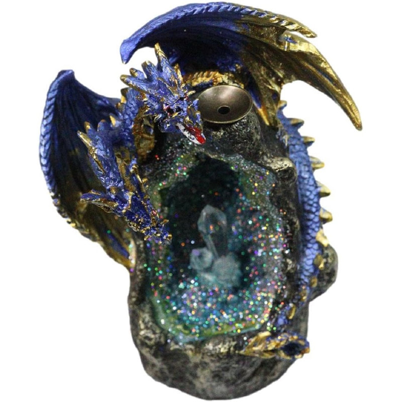 Figurine de brûleur d'encens Blue Dragon On