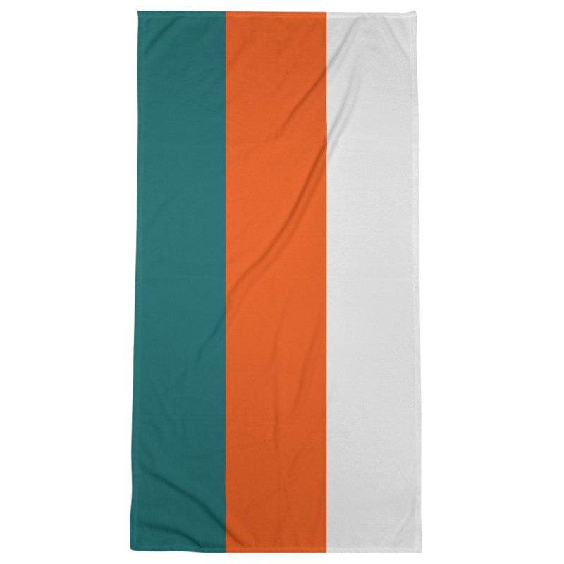 Beach Towel, Orange/Drak Blue/Off White