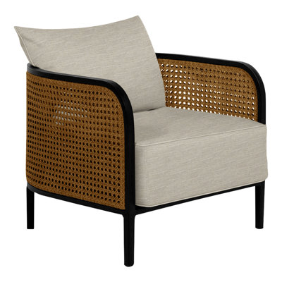 Havana Lounge Chair - Black/Natural Cane