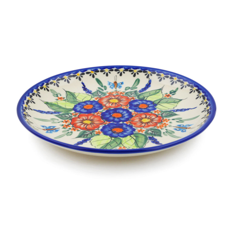Assiette d’apéritif de poterie polonaise 8 po