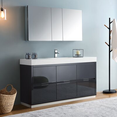 Formosa Fresca 60"" Free-Standing Single Sink Bathroom Vanity with Medicine Cabinet -  FVN8460GG