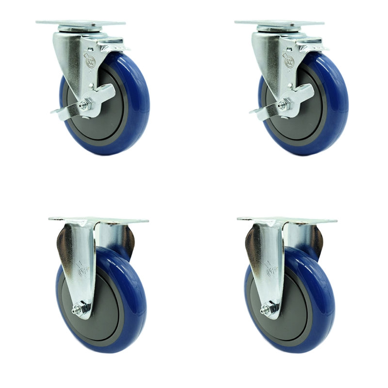Ensemble de roulettes 4 pièces Cambro, Bleu