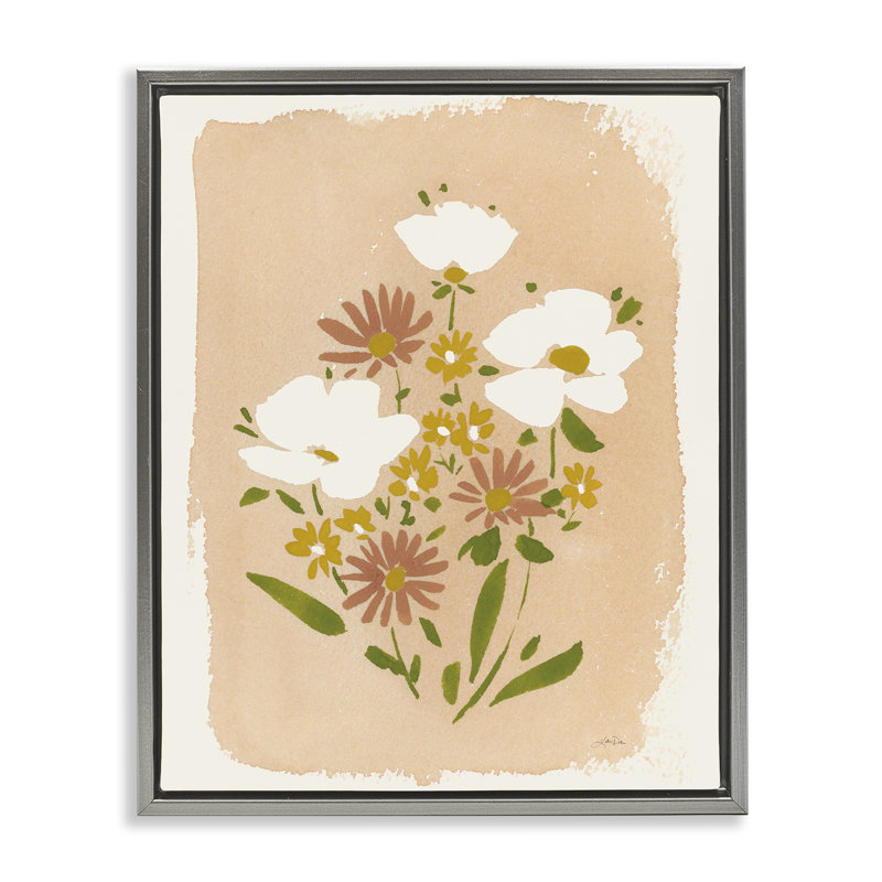 Art mural sur toile flottant Wildflower Meadow Treasures, design par Katrina Pete, Cadre flottant gris lustré