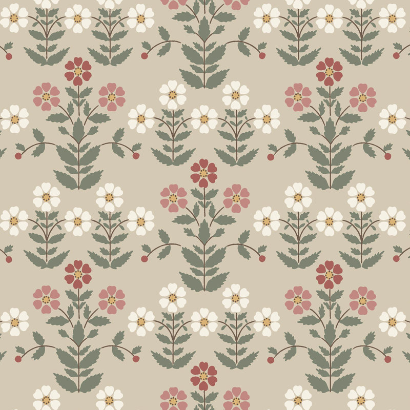 Boråstapeter Sippor Wallpaper, Pink