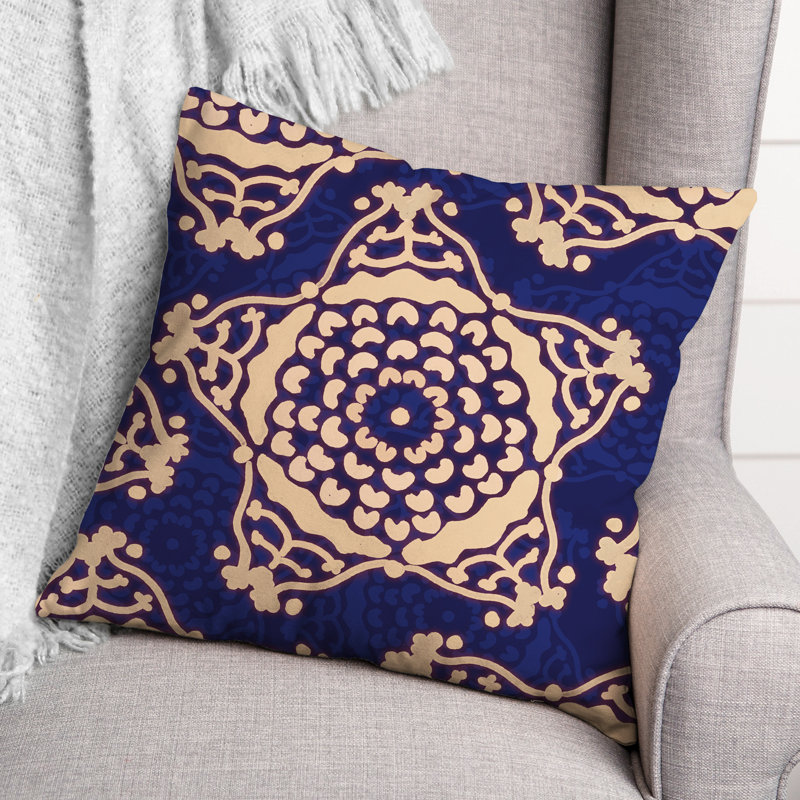 Outdoor Square Pillow Cover & Insert, Blue