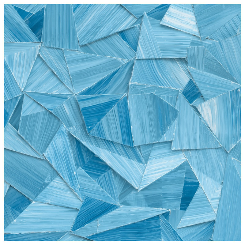Rideaux de fenêtre à formes triangulaires bleues, voilages et voilages à motifs géométriques - 1 panneau, Blocage