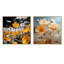 Jaune Buttercups Buttercup Meadow - ensemble de 2 collages floraux carrés-278010234-278010236