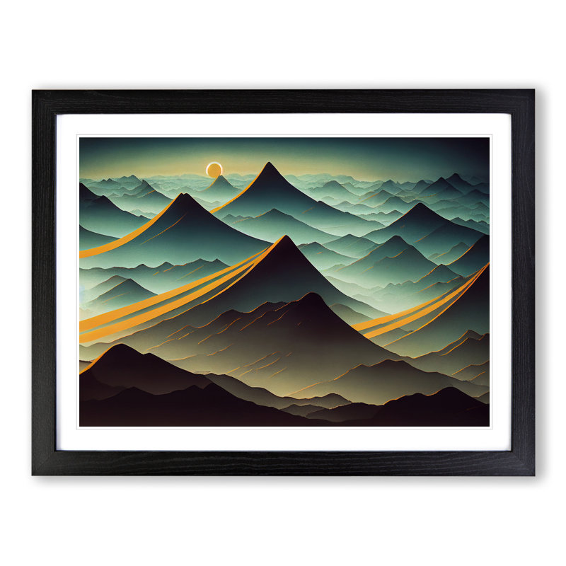 Mountain Sunrise - Single Picture Frame Print, Black Framed, 46cm H x 64cm W x 2cm D