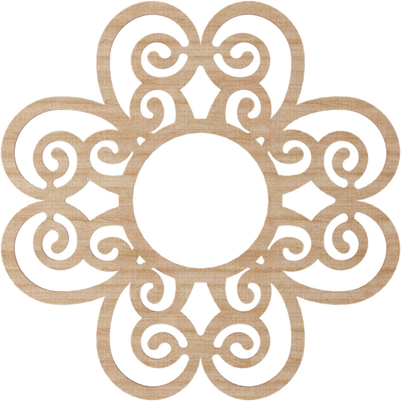 Cohen Wood Fretwork Pierced Ceiling Medallion, Alder, 28" H x 28" W x 0.25" D